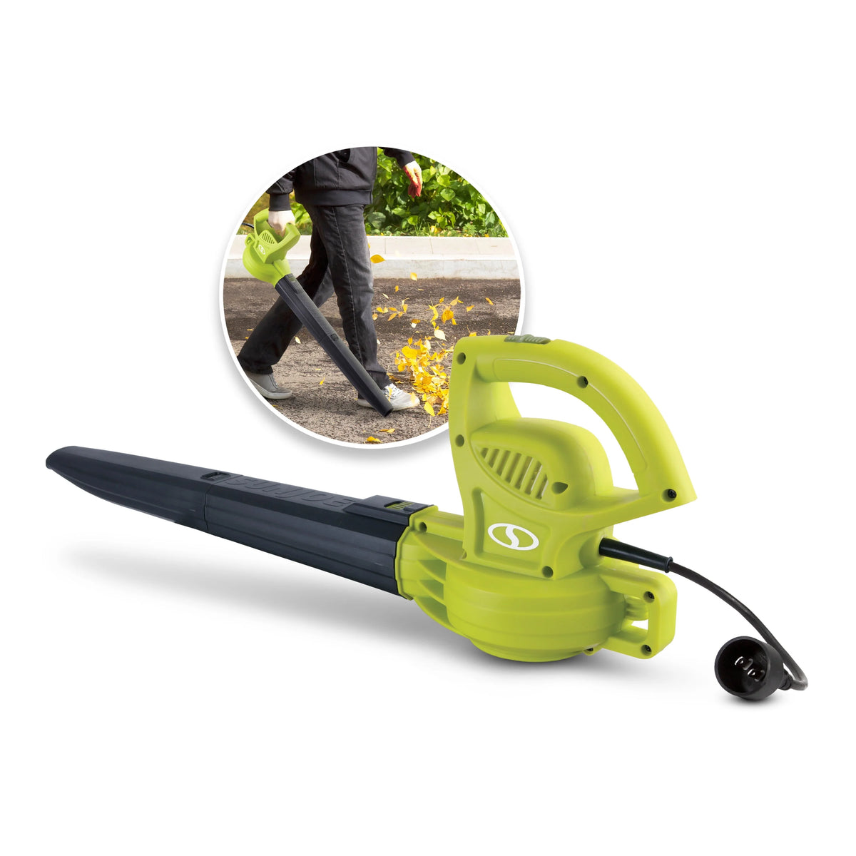 Electric Leaf Blower, 6-Amp, 155-mph, 260-CFM - Green N971
