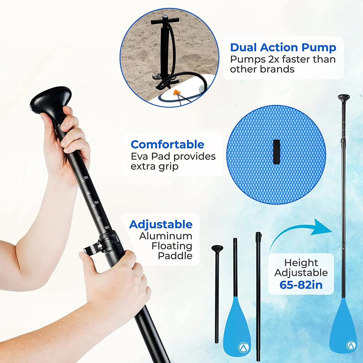Blue Inflatable Paddle Board SUP Kit K4825