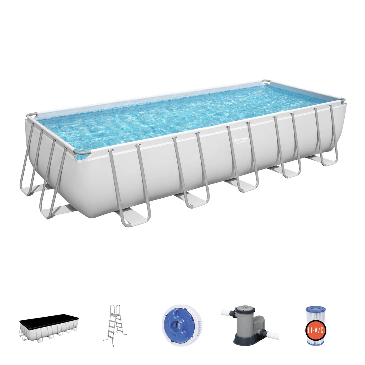 24' x 12' x 52 Rectangular Frame Above Ground Swimming Pool Set Q79316