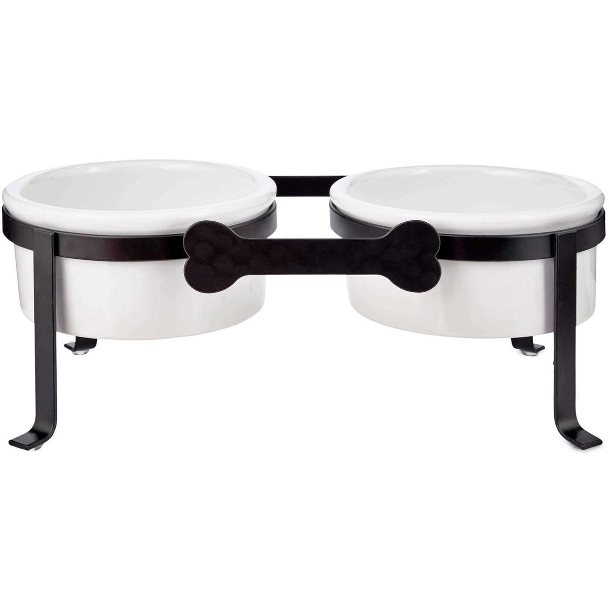 Iron Double Diner with Ceramic Dog Bowls W635077