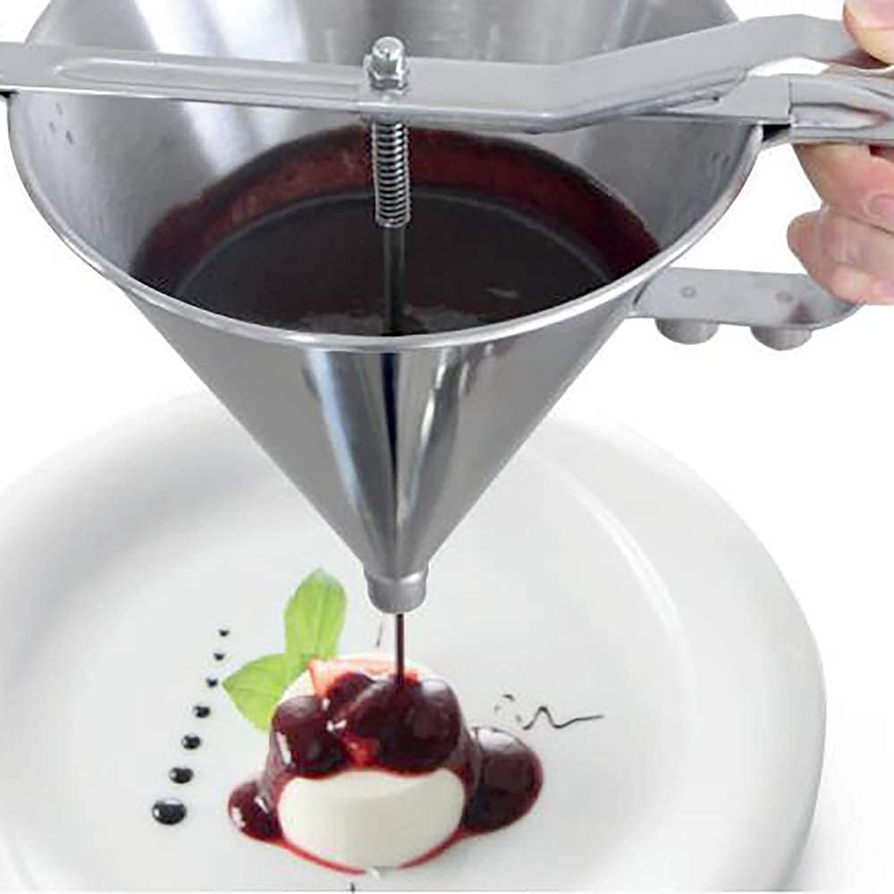 Stainless Steel Confectionery Funnel with Stand and 3 Nozzles Pack of 2 Y34174