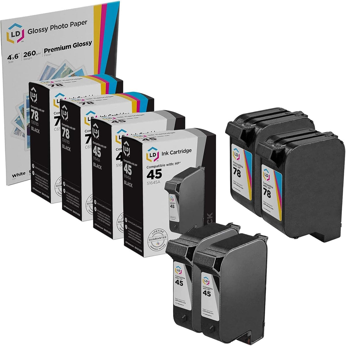 Remanufactured Ink Cartridge 2 Black 2 Color 4-Pack Q85026