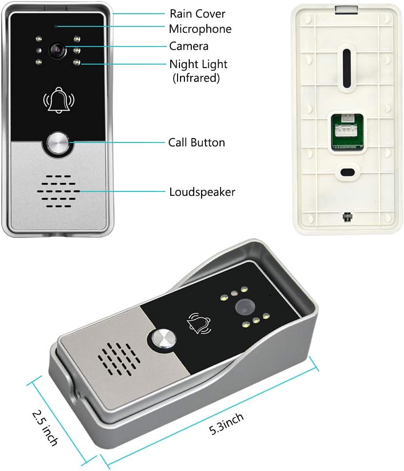 7 Inches Wired Video Doorbell Intercom System H6857