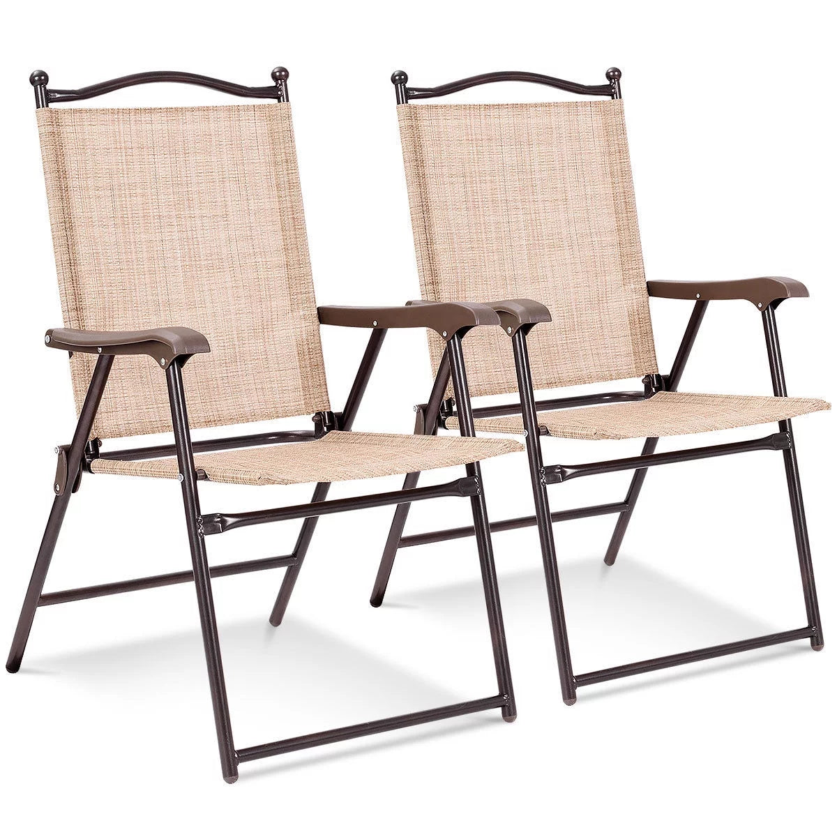 Set of 2 Black Folding Sling Back Chairs V508975