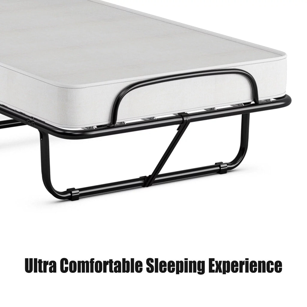 Folding Metal Bed with Memory Foam Mattress H366