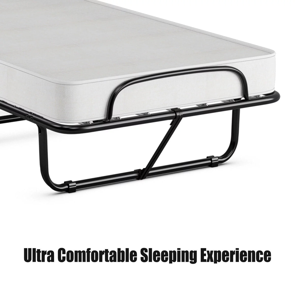 Folding Metal Bed with Memory Foam Mattress H366