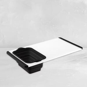 Cutting Board with 2.5 Qt Collapsible Silicone Colander V1620