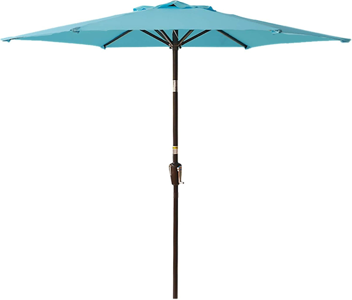 7.5 Ft Solar Powered 30 LED Lighted Patio Umbrella with Push Button Tilt Blue L7339