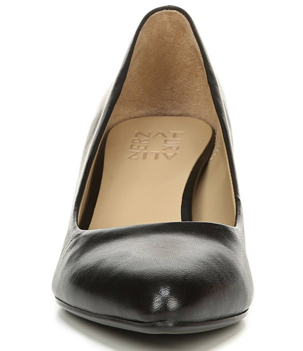 Black Leather Pumps E5712