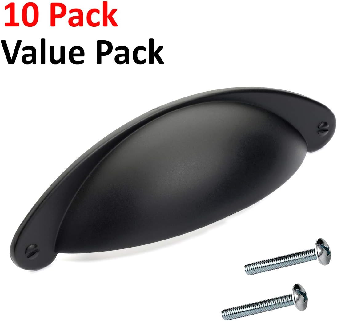 Black Flat Shaker Style Cabinet Pull, 25-Pack J656757