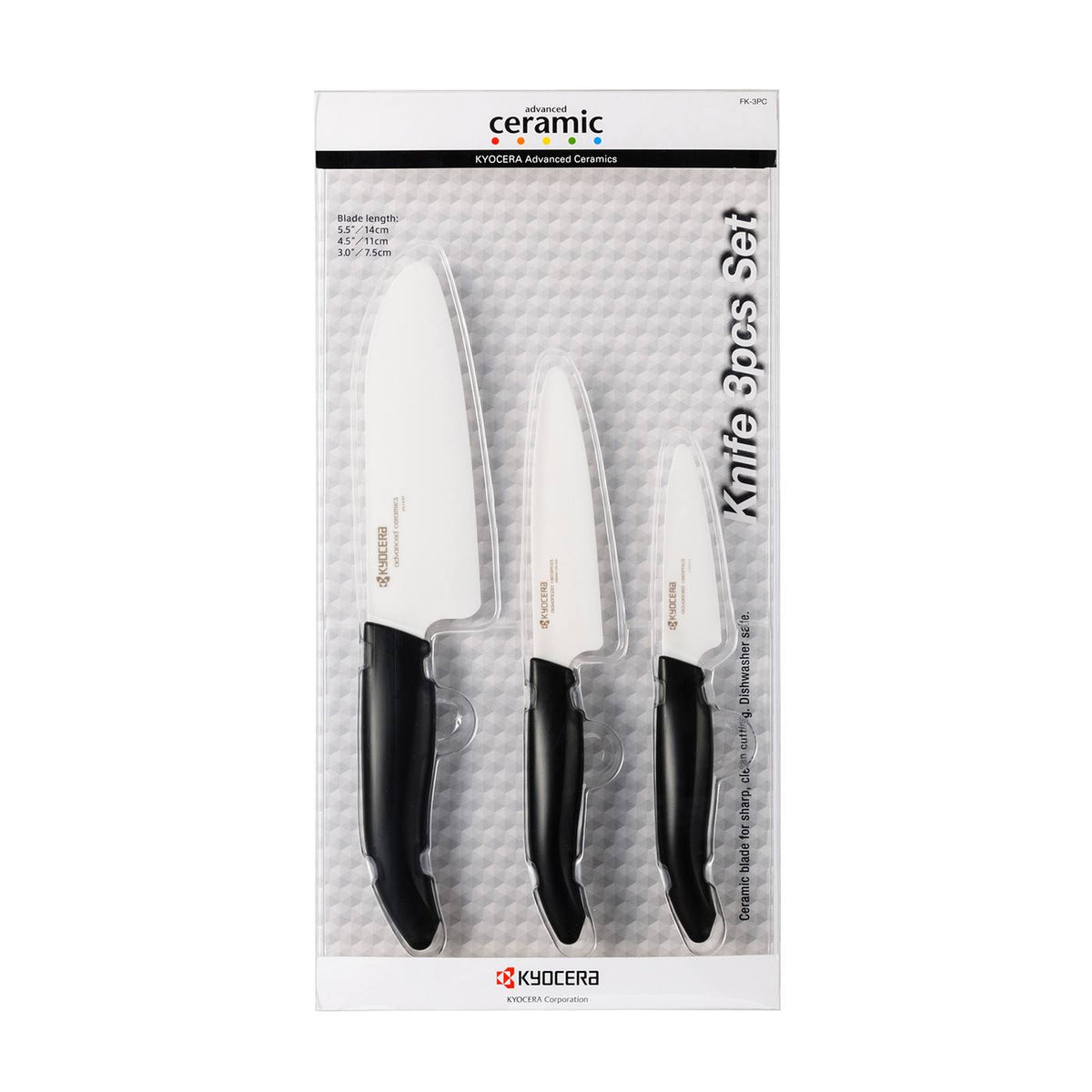 Black 3-Piece Ceramic Knife Set K846