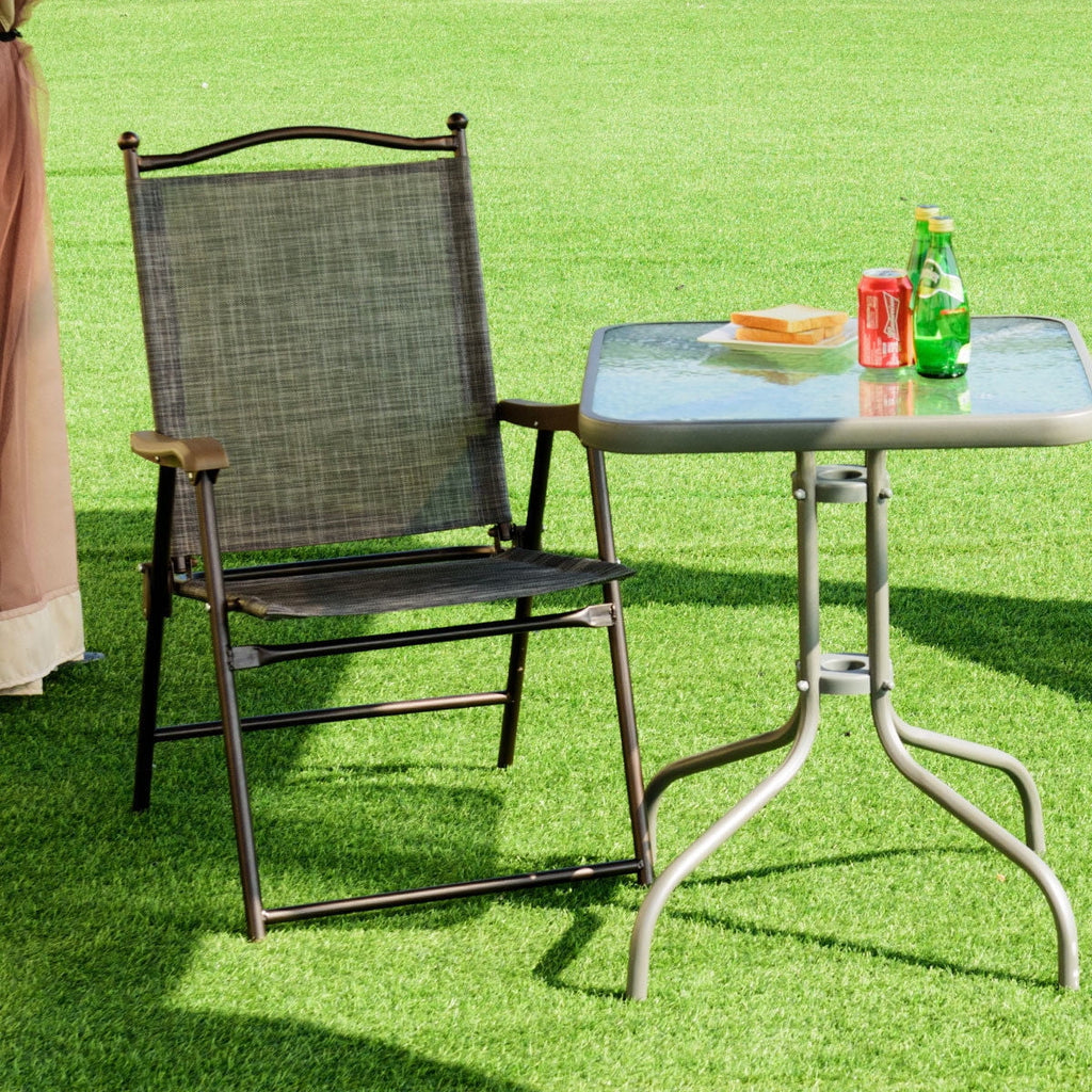 Set of 2 Black Folding Sling Back Chairs V508975