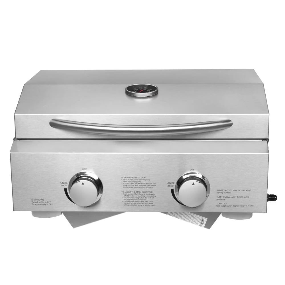 Portable 2 Burner Stainless Steel Propane Grill R7150