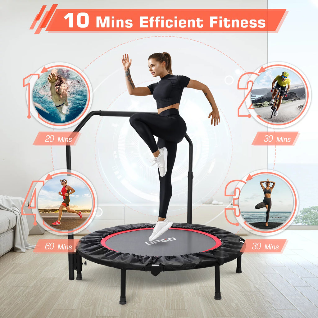 40 Foldable Fitness Trampoline with Adjustable Foam Handle W318
