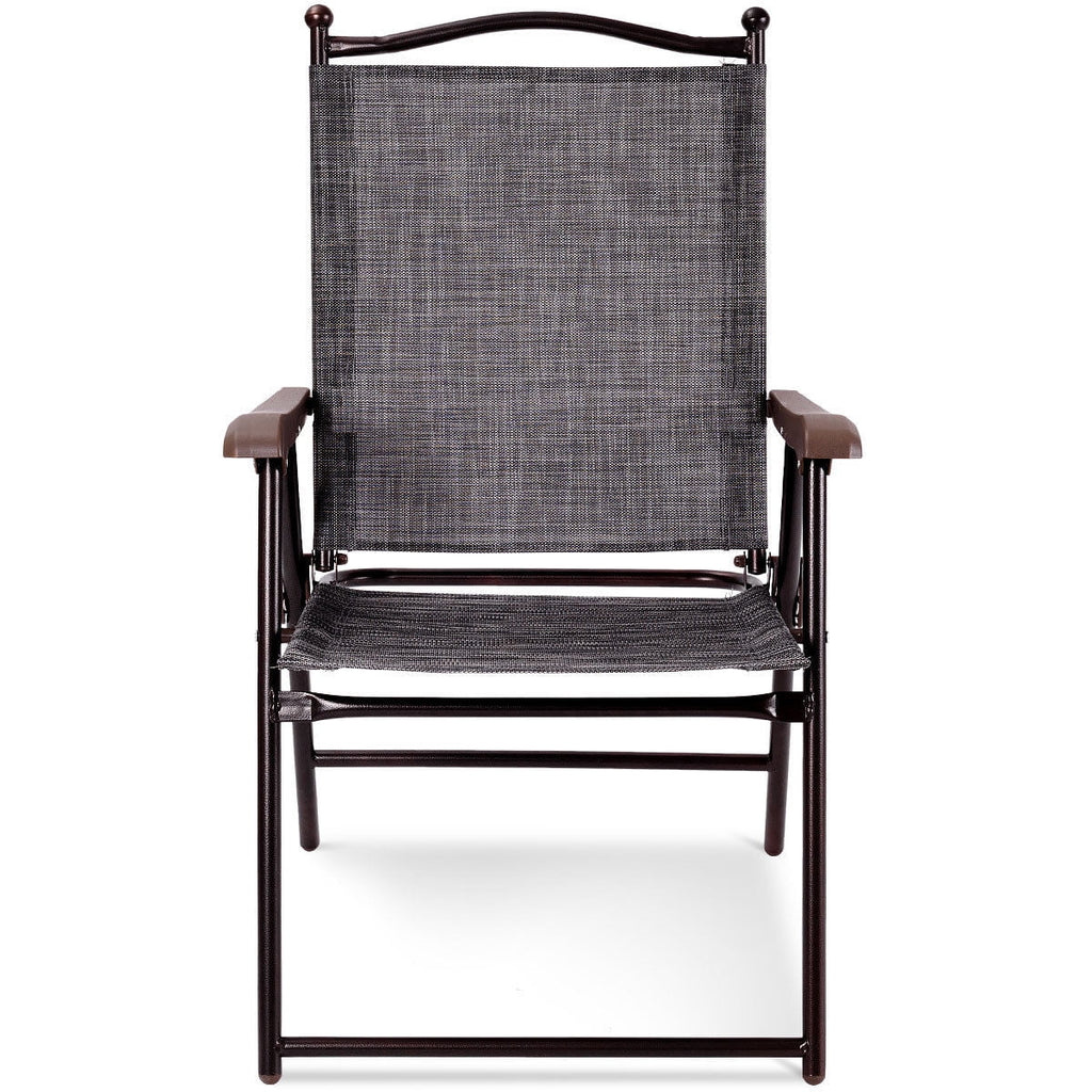 Set of 2 Black Folding Sling Back Chairs V508975