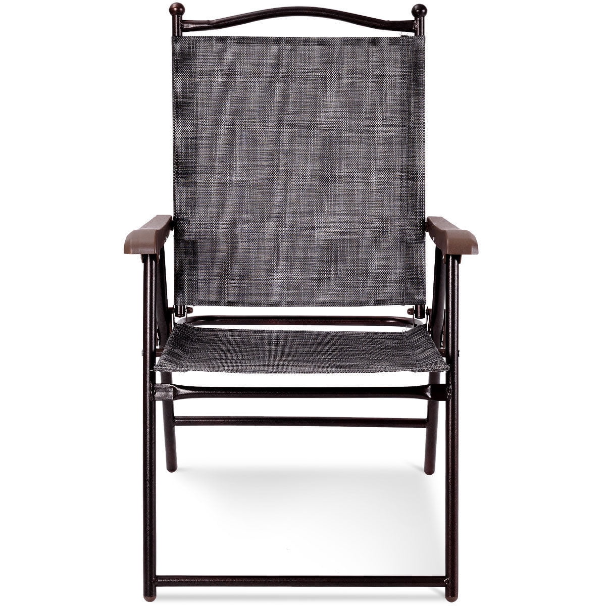 Set of 2 Black Folding Sling Back Chairs V508975