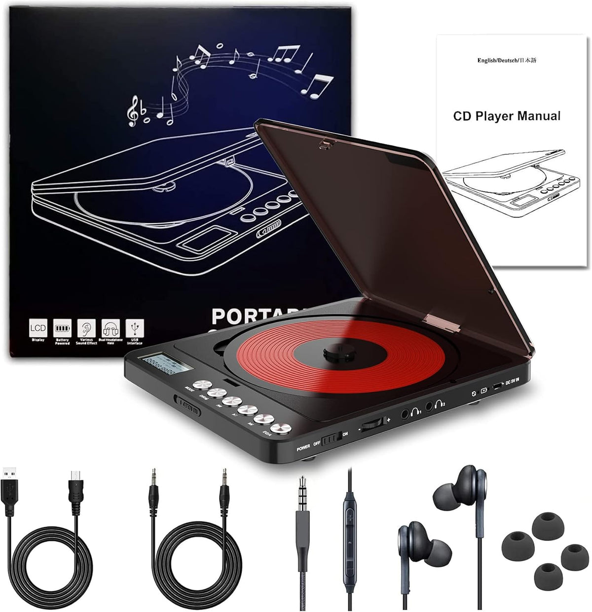 Portable CD Player with Built-in Speakers N2610