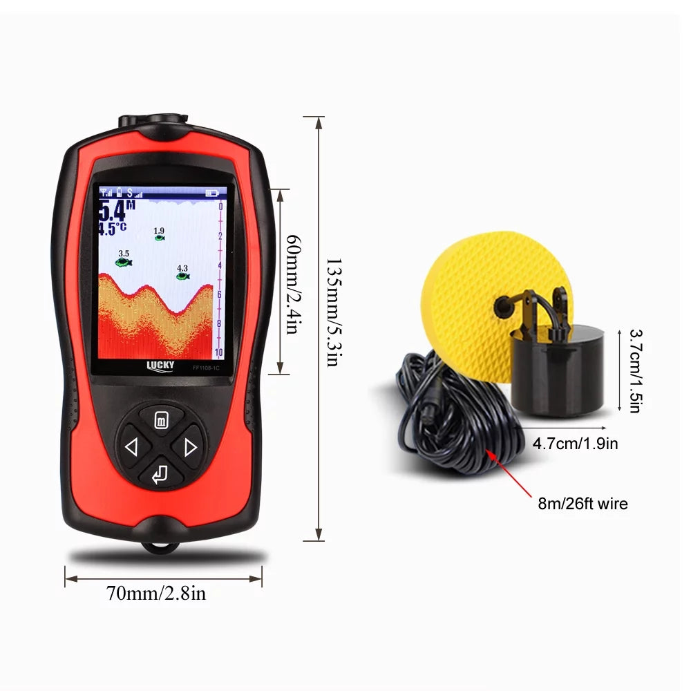 Portable Fish Finder 100M/300FT Depth Fish Alarm Wired Fish Detector Z82714