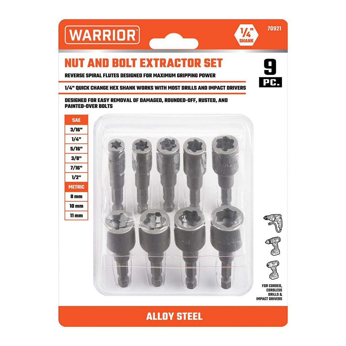 9-Piece Nut and Bolt Extractor Set S238047