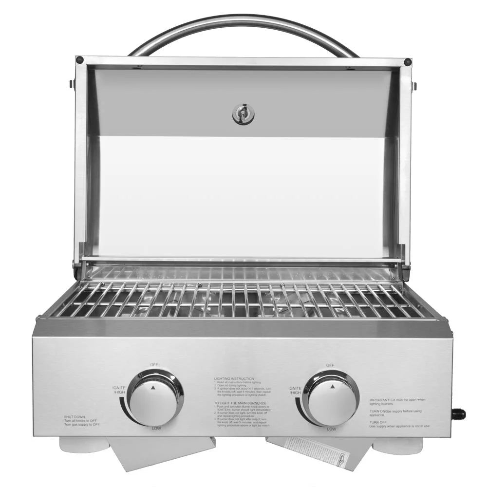 Portable 2 Burner Stainless Steel Propane Grill R7150