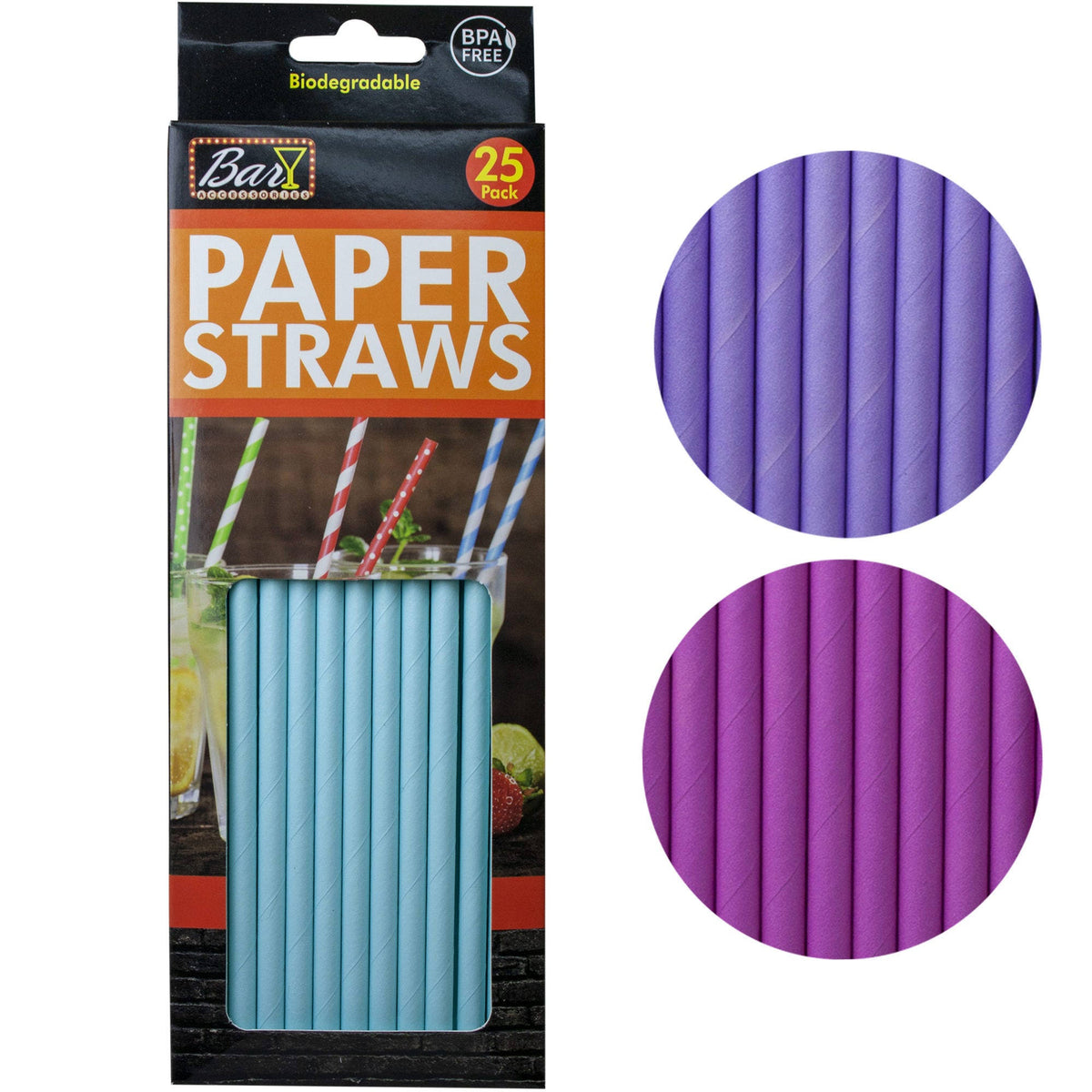 25 Pack Paper Drinking Straws S6416