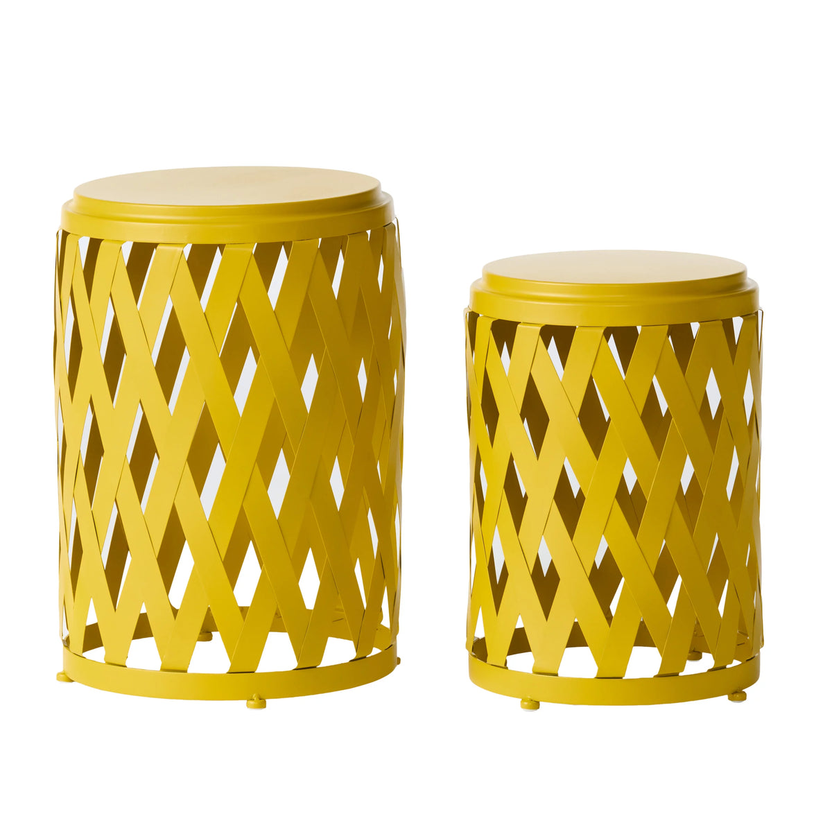 Iron Side Table Set Matte Yellow S337