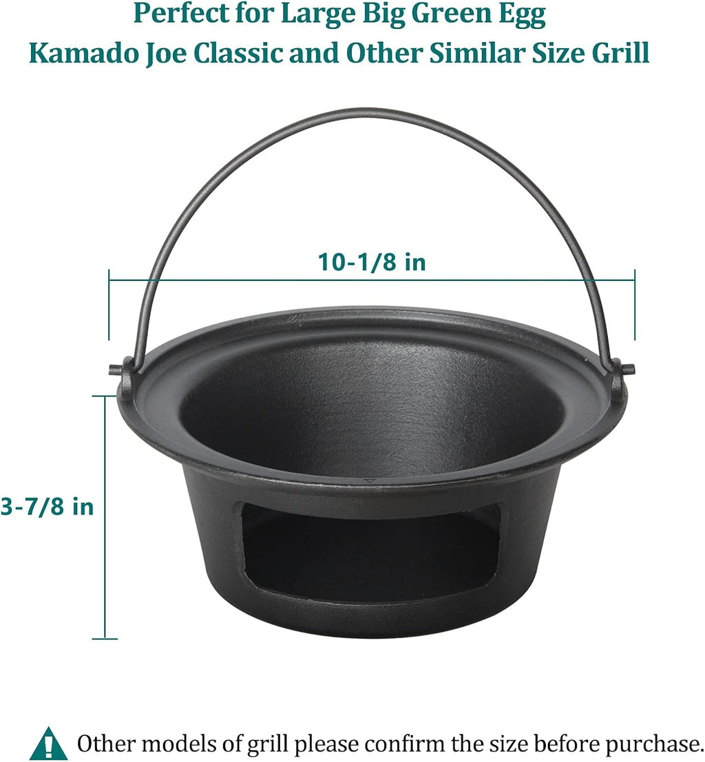 Cast Iron Ash Can with Handle Charcoal Ash Basket Y151