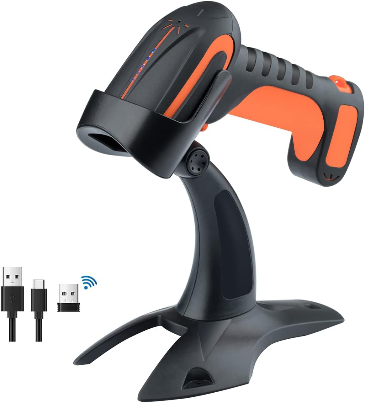 Industrial Wireless Barcode Scanner 2D QR 1D Orange D51153