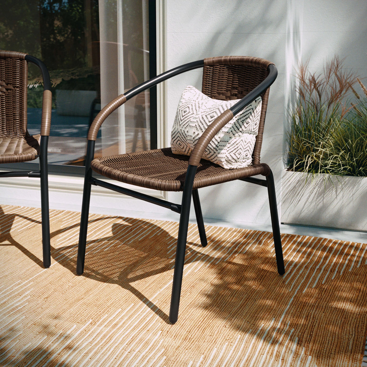 Medium Brown Rattan Stack Chair W713382