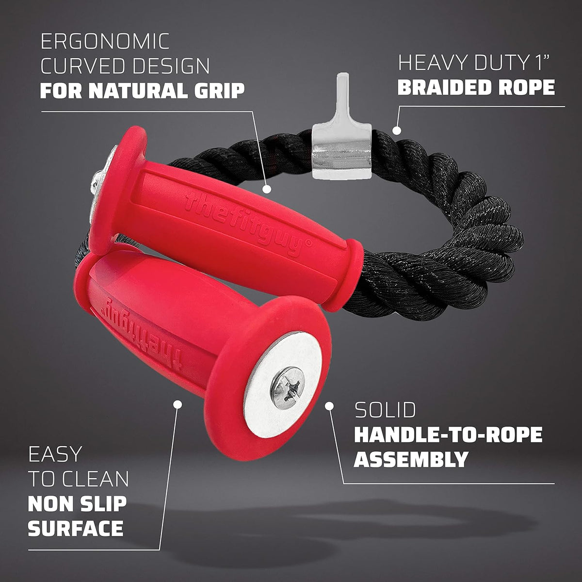 Tricep Rope Pull Down Cable Attachment with Snap Hook Y44163