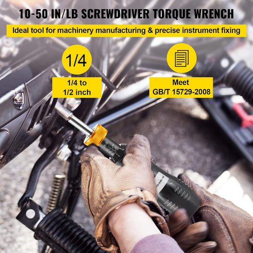 1/4 Drive Torque Screwdriver 10-50 in/lbs with Bits & Case R43064