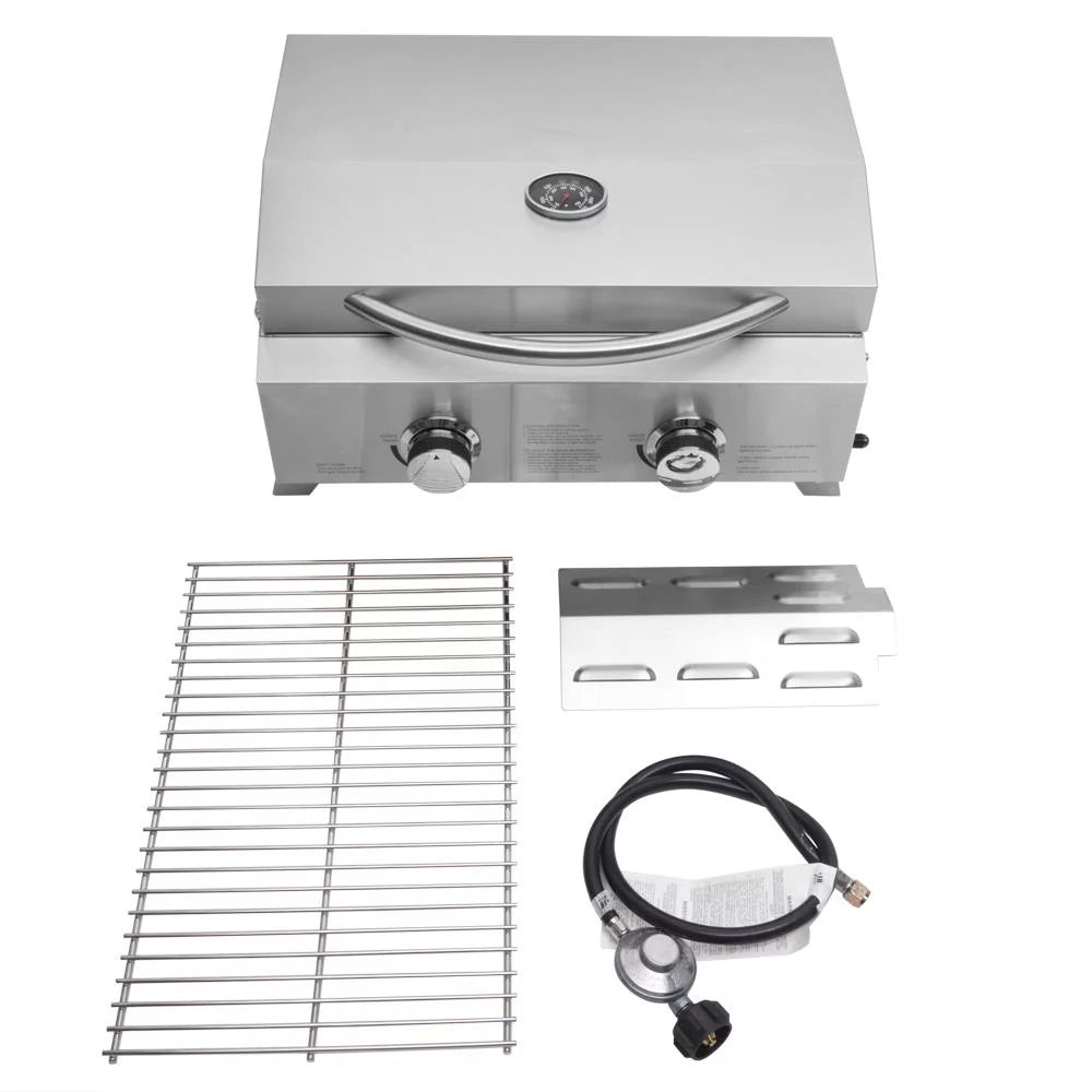 Portable 2 Burner Stainless Steel Propane Grill R7150