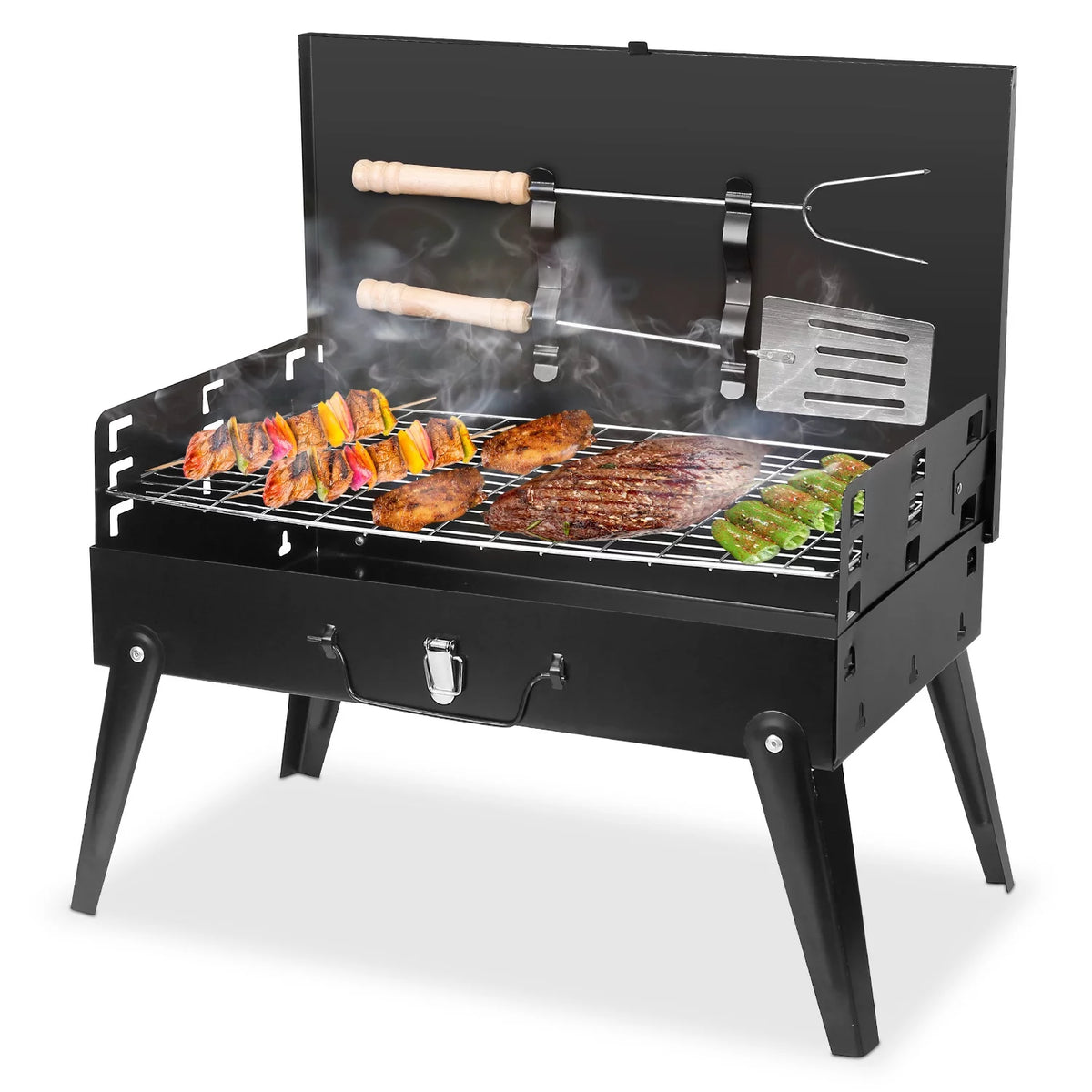 Portable Charcoal Grill Foldable BBQ Suitcase Grill S334