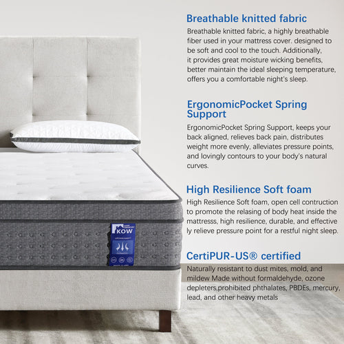 12 inch Full Size Gel Memory Foam Hybrid Mattress I405925