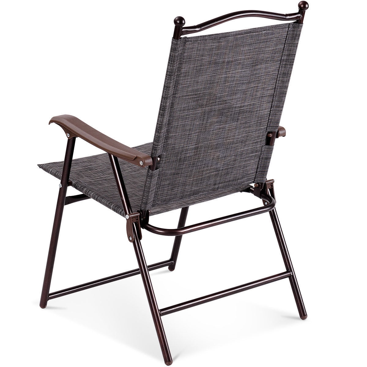 Set of 2 Black Folding Sling Back Chairs V508975