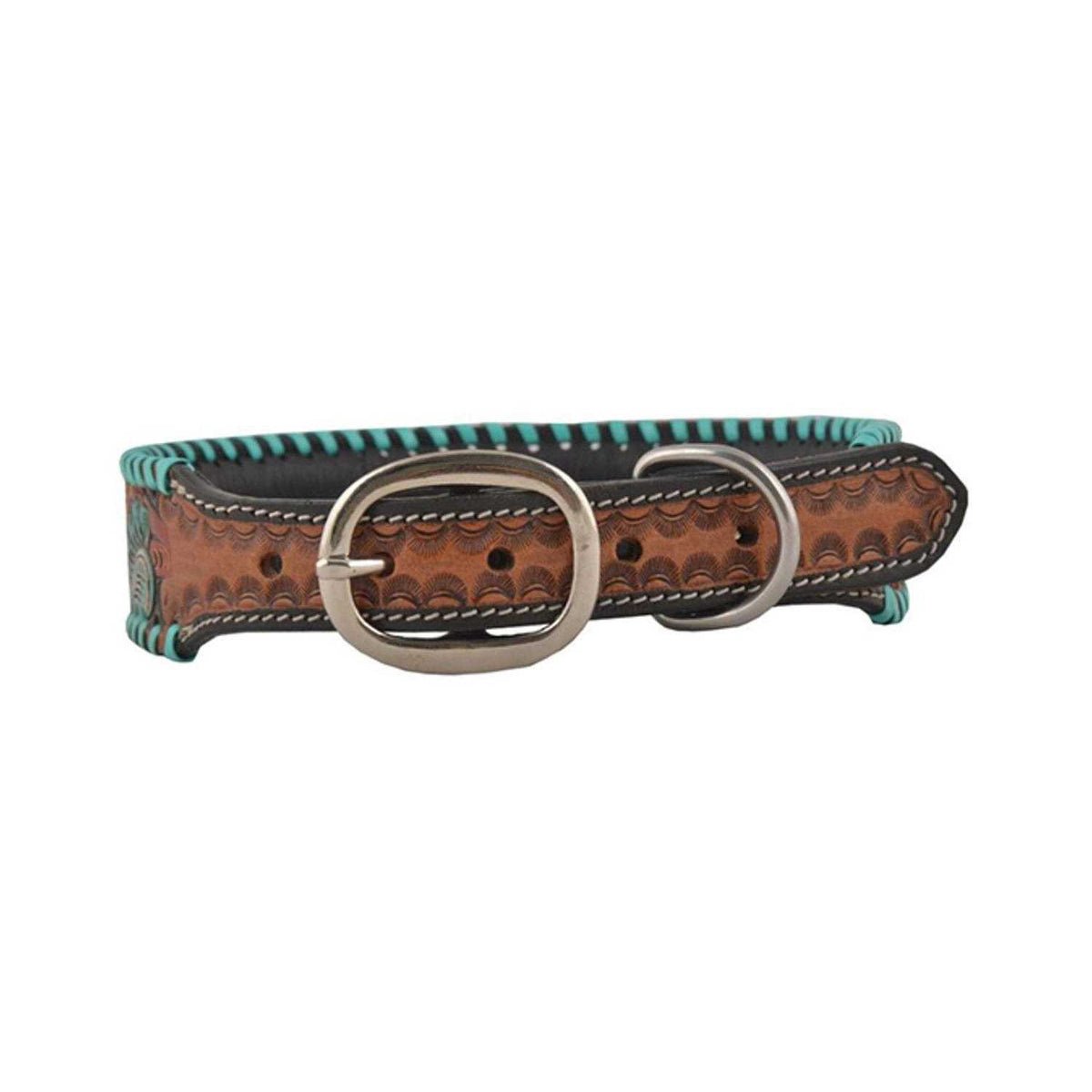 Tooled Leather Dog Collar W6988