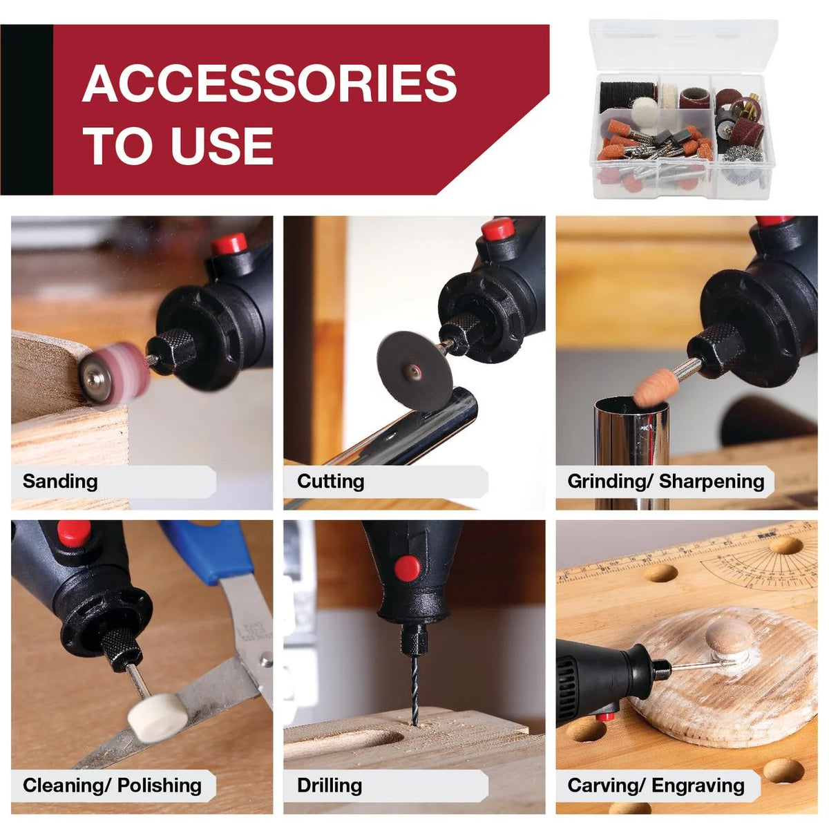 1.5 Amp Corded Rotary Tool with 105 Accessories & Storage Case D285419