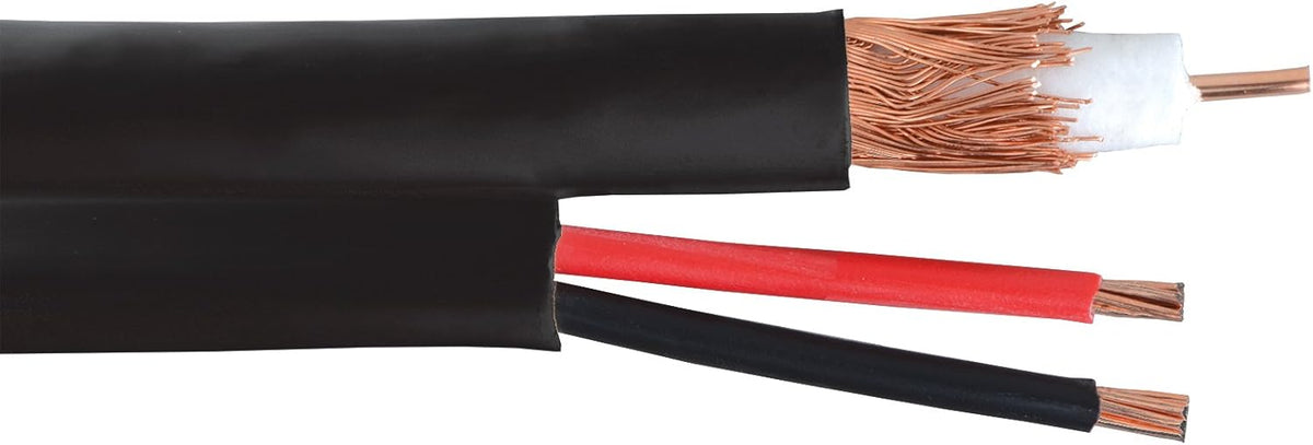 RG59 Siamese Coaxial CCTV Cable 1000 ft. Black D58638
