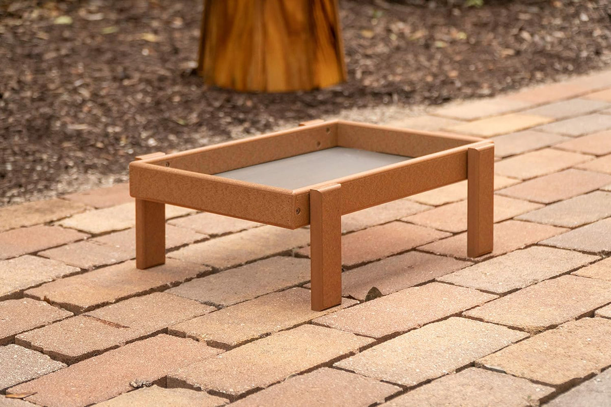 Plastic Platform Ground Bird Feeder Tray Turf Green C5265