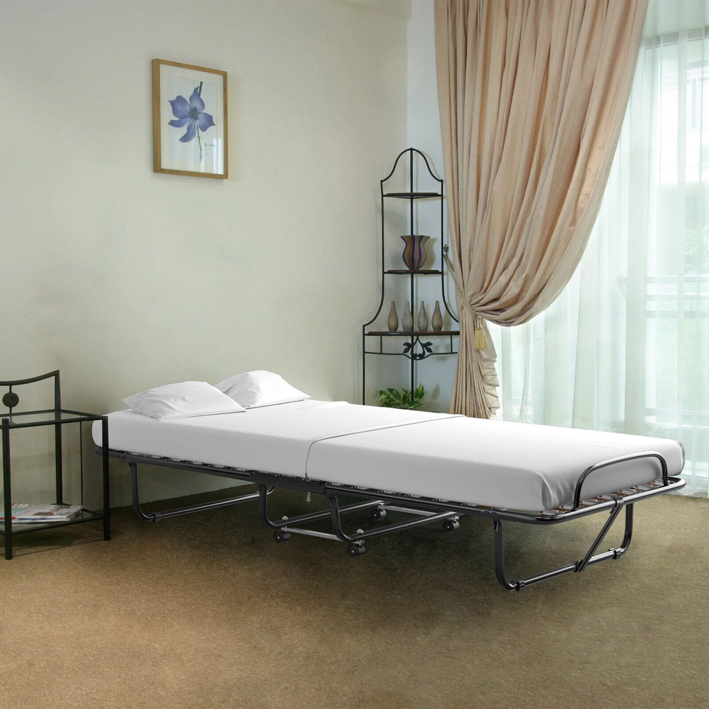 Folding Metal Bed with Memory Foam Mattress H366