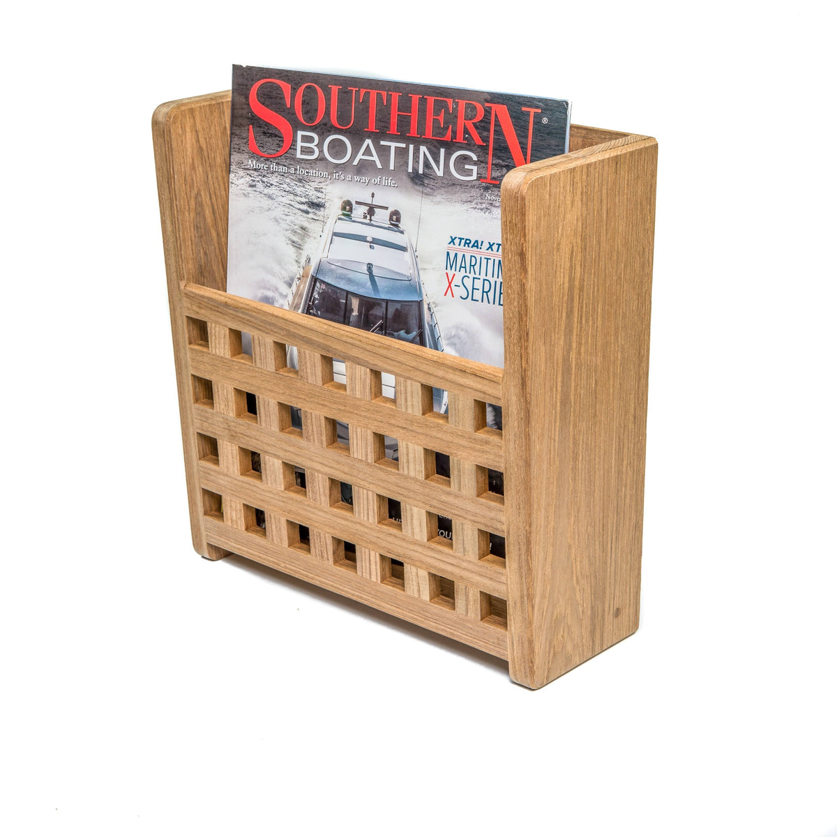 Teak Grate Front Magazine Rack X17727