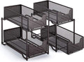 2 Pack White Stackable 2-Tier Under Sink Cabinet Organizer T846990
