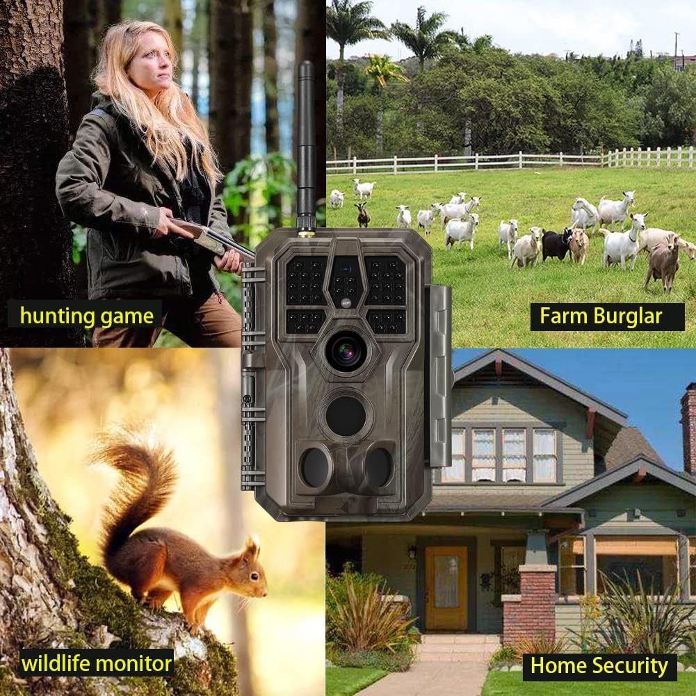 32MP 1296P WiFi Trail Camera with Night Vision Motion Activated Waterproof IP66 W660685