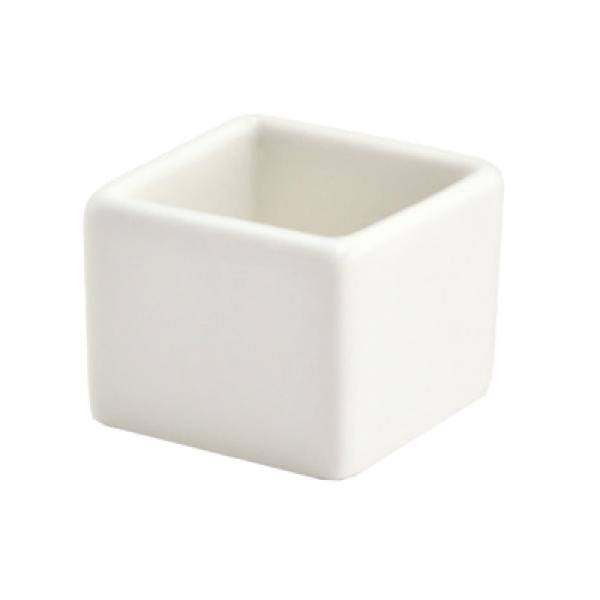 1 oz. European White Square Porcelain Ramekin - 24/Case U13908