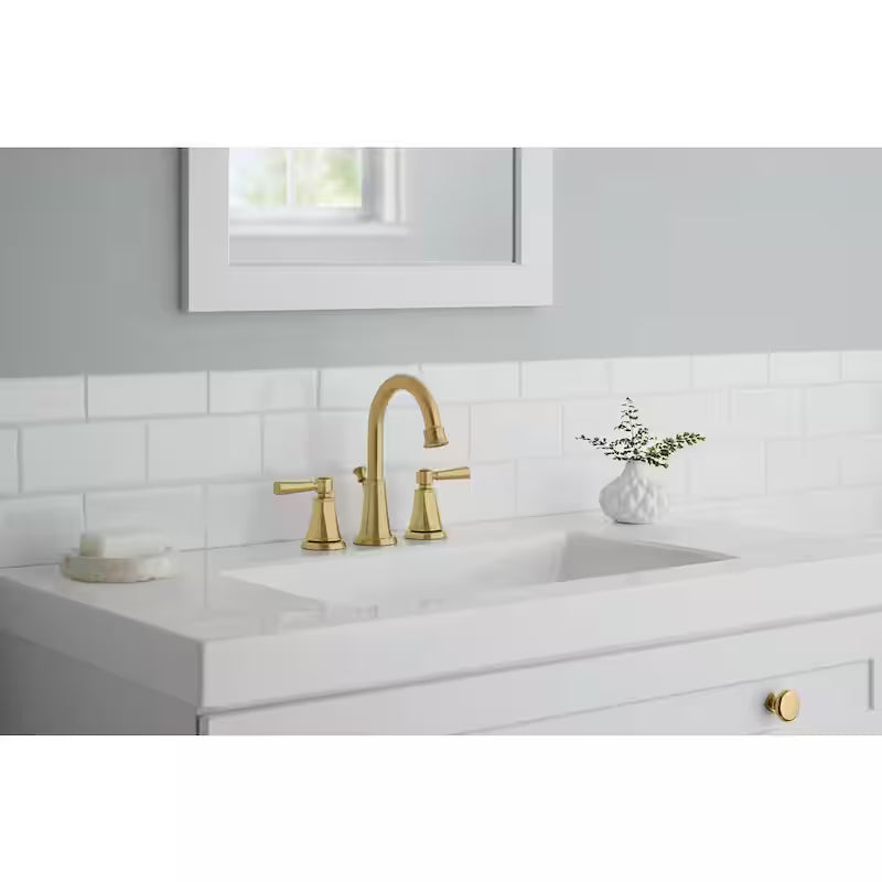 Matte Gold Double-Handle Bathroom Faucet H4406