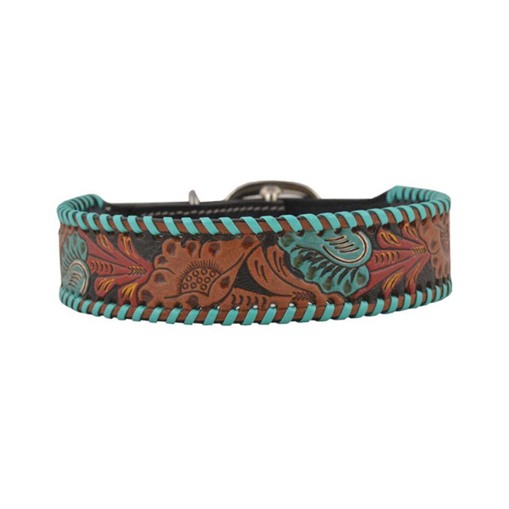 Tooled Leather Dog Collar W6988