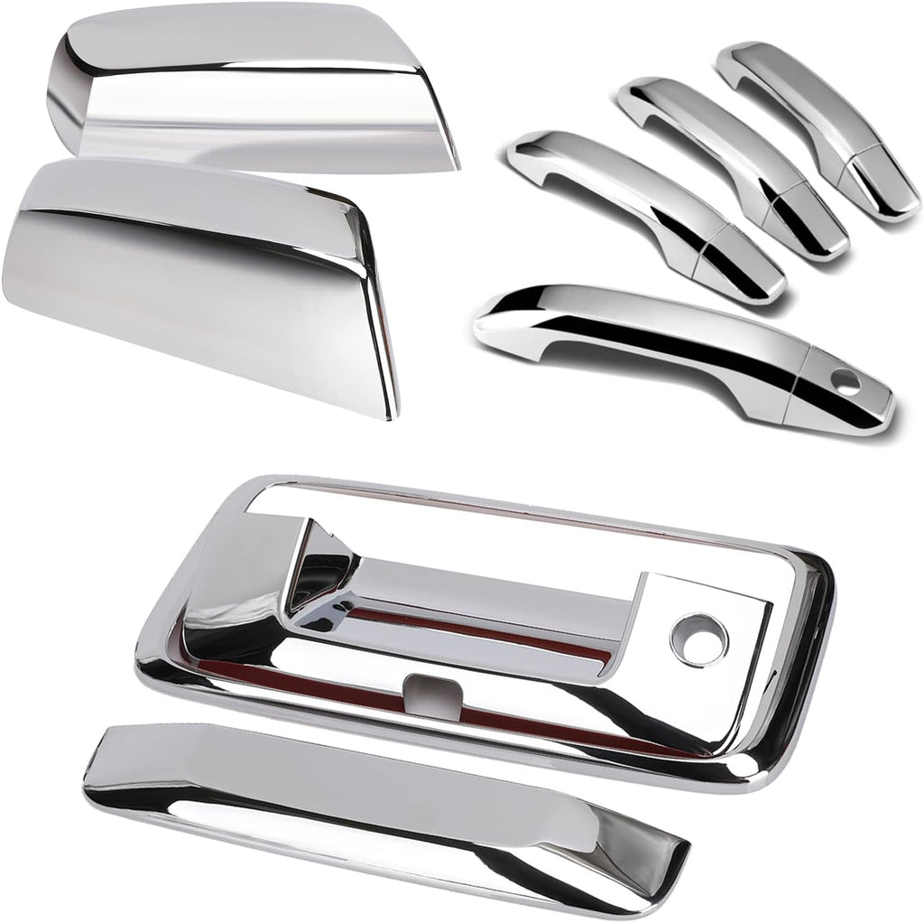 Chrome Door Handles Mirror Covers Tailgate Cover with Camera Hole V4056