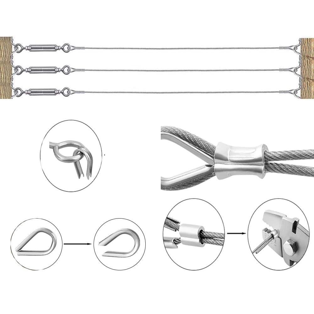 1/8 Cable Railing Kit with 400ft Stainless Steel Cable and M5 Turnbuckle C3056