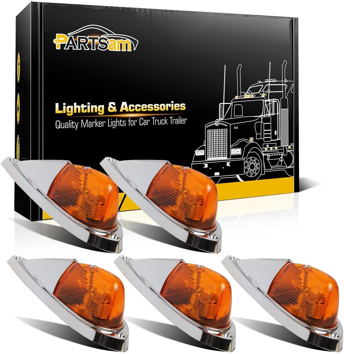 Amber Cab Marker Roof Running Lights Kit Teardrop J354189