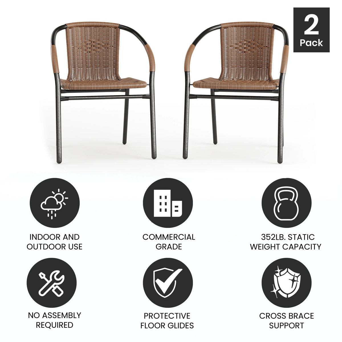 Medium Brown Rattan Stack Chair W713382